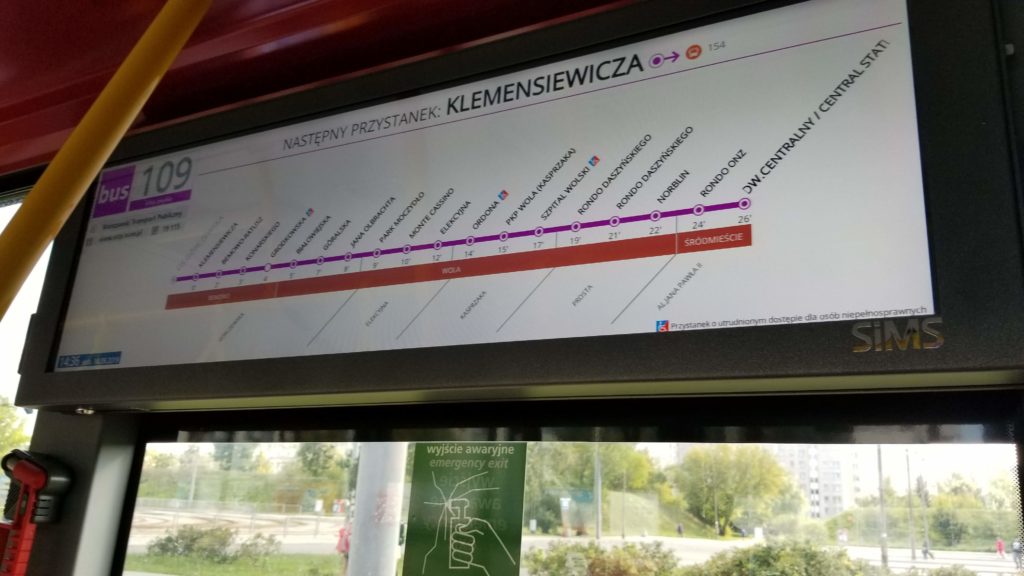 Warsaw bus sign