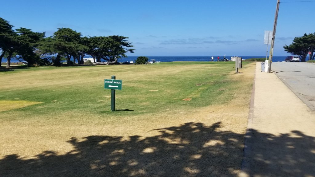 Driving range sign.