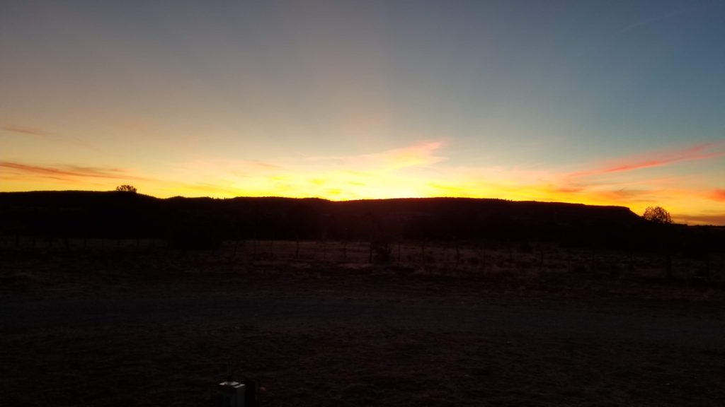 Sunset over the mesa.