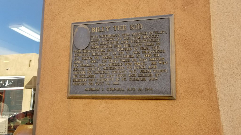 Historical sign about billy the kid