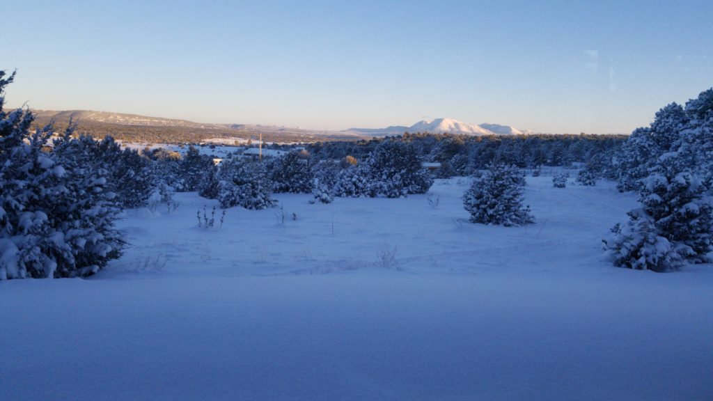 Snow covered high desert.