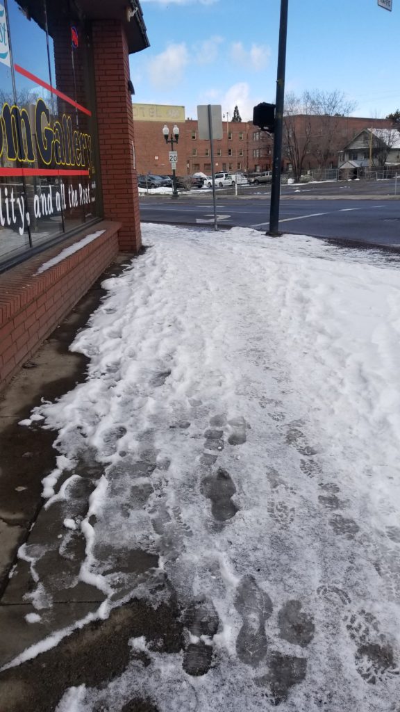 Snowy sidewalk