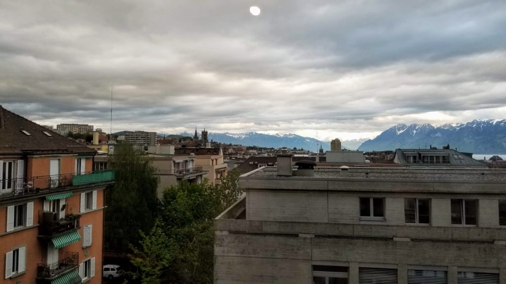 Buildings with Mountains in the background