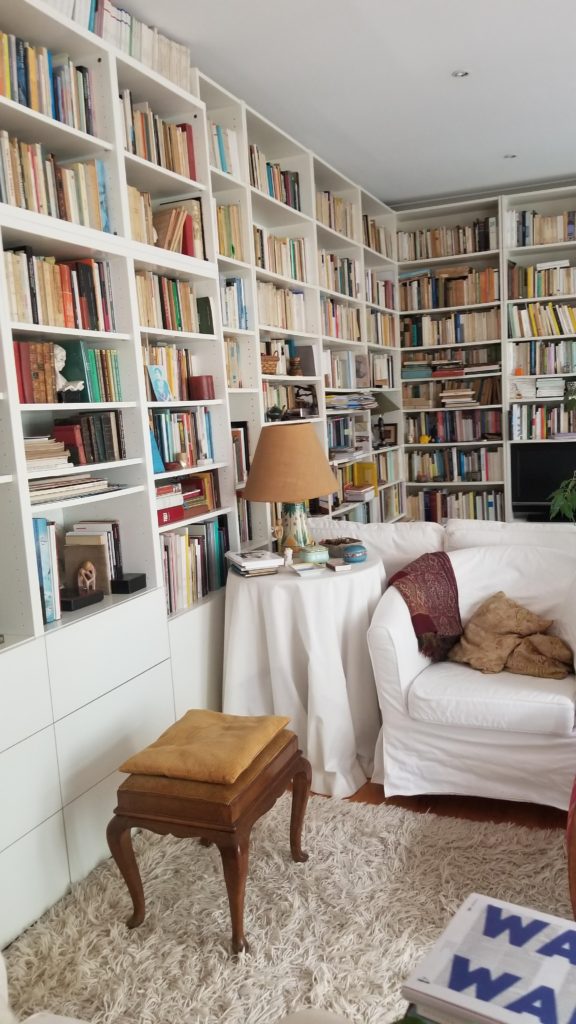 Book lined living space