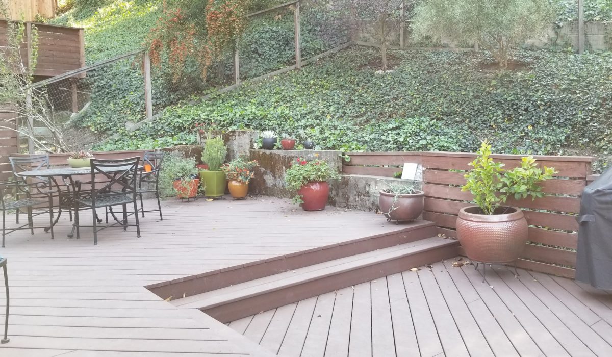 backyard with a deck